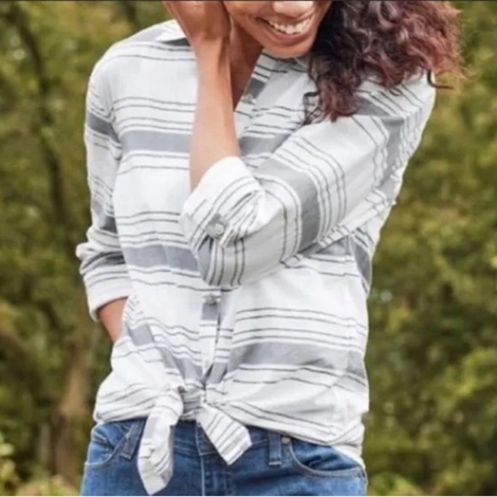 Matilda Jane x‎ Joanna Gaines Striped Cotton Shirt, Sz XXL